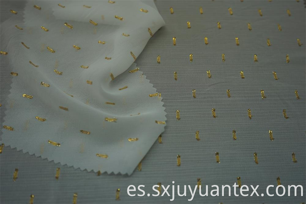 Gold Lurex Swiss Dot Jacquard Fabric